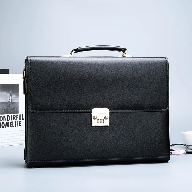 Porte Document Cuir de Luxe Noir – Élégant et Pratique pour Homme d’Affaires