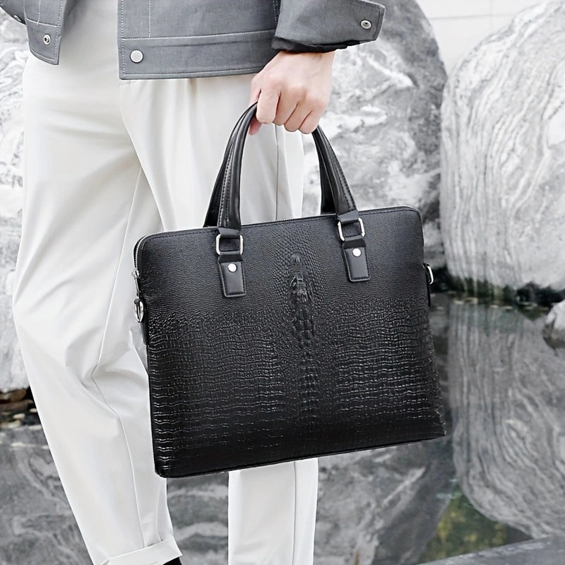 Sac porte-documents ajustable motif tête de crocodile