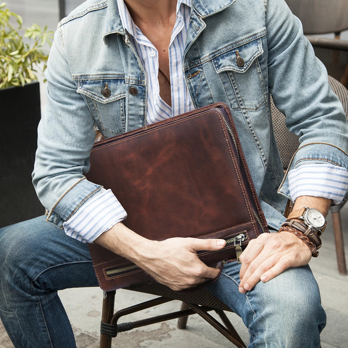 Porte document  cuir de luxe Sacoche