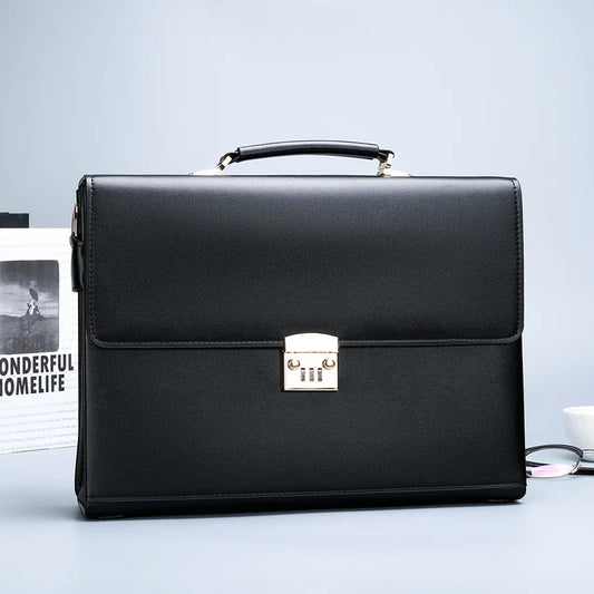 Porte Document Cuir de Luxe Noir – Élégant et Pratique pour Homme d’Affaires