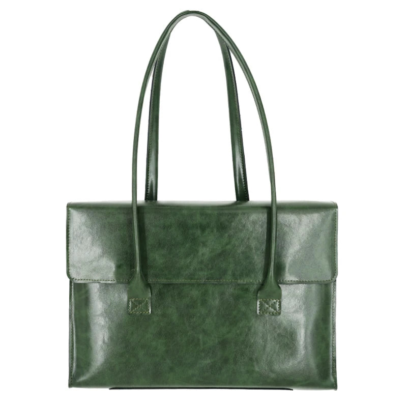 Porte document femme cuir vert