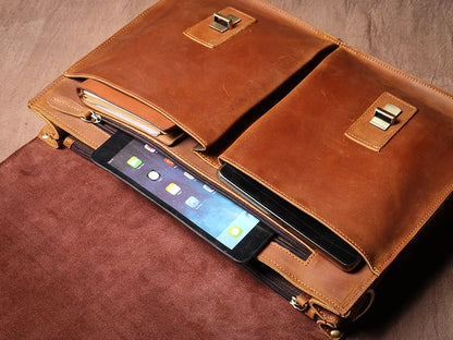 Porte Document en Cuir Vintage marron