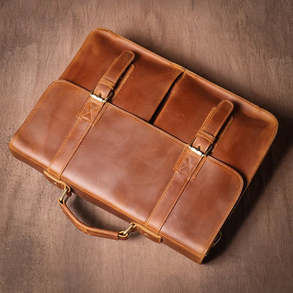 Porte Document en Cuir Vintage marron