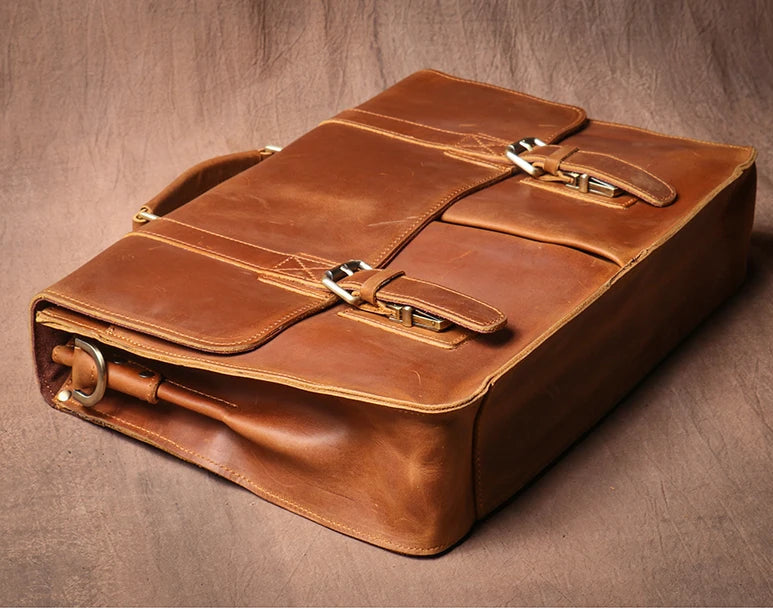 Porte Document en Cuir Vintage marron