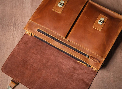 Porte Document en Cuir Vintage marron