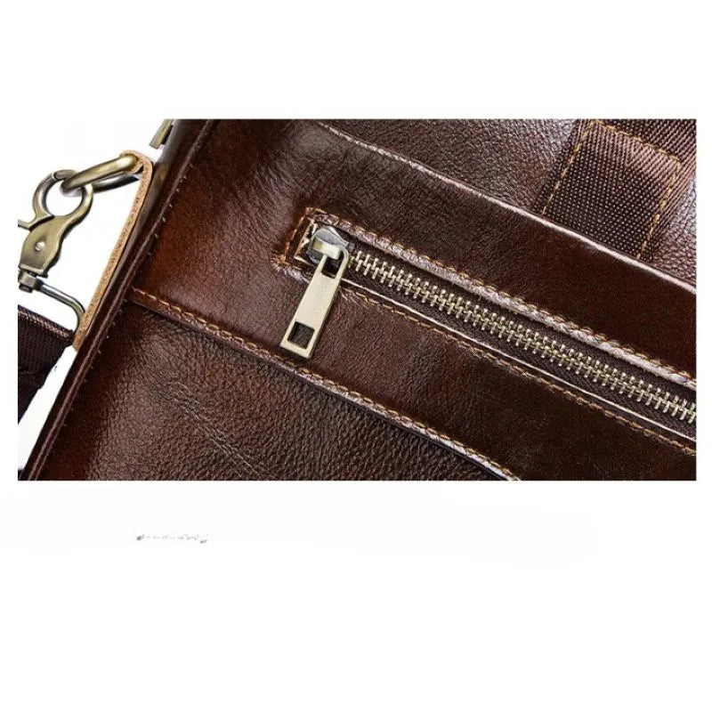 Sac Porte document cuir homme café