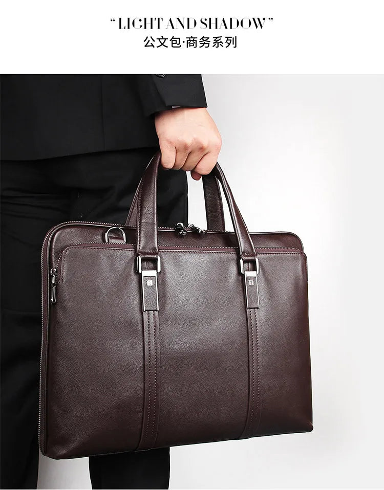 Porte document en cuir de luxe  deux poches