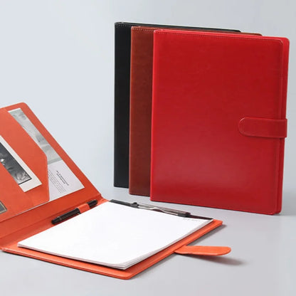 Porte document main en cuir PU rouge – Élégant, pratique et durable