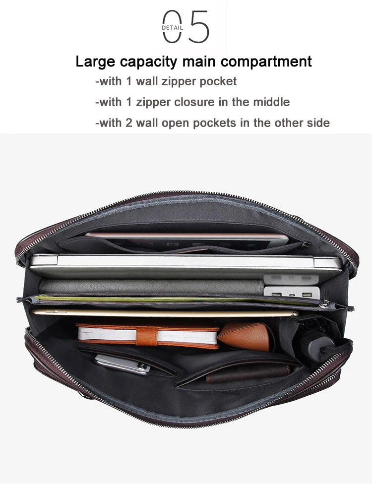 Porte document en cuir de luxe  deux poches