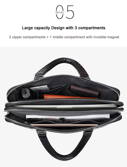 Porte document en cuir de luxe  deux poches