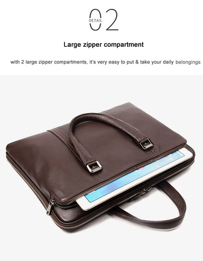 Porte document en cuir de luxe  deux poches