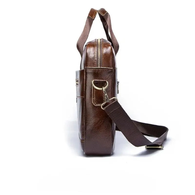 Sac Porte document cuir homme café