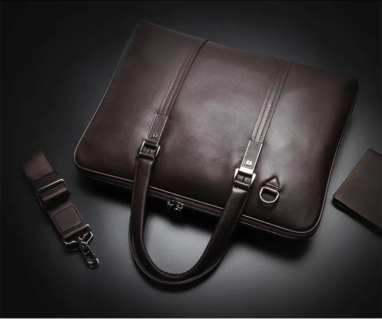 Porte document en cuir de luxe  deux poches