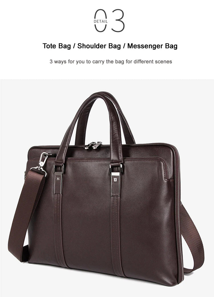 Porte document en cuir de luxe  deux poches