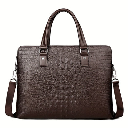 Sac porte documents ajustable motif peau de crocodile