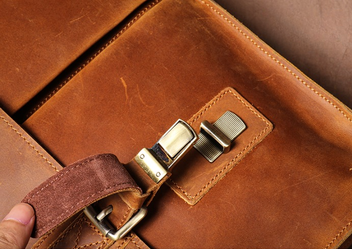 Porte Document en Cuir Vintage marron