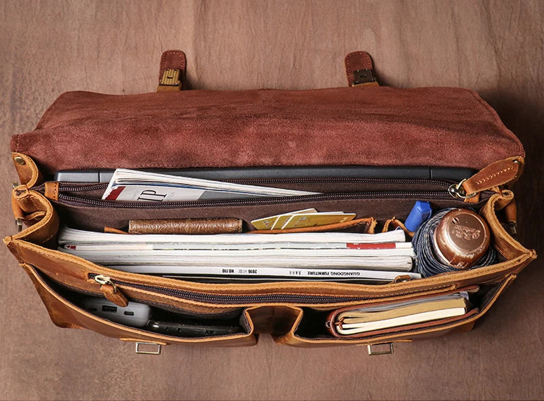 Porte Document en Cuir Vintage marron