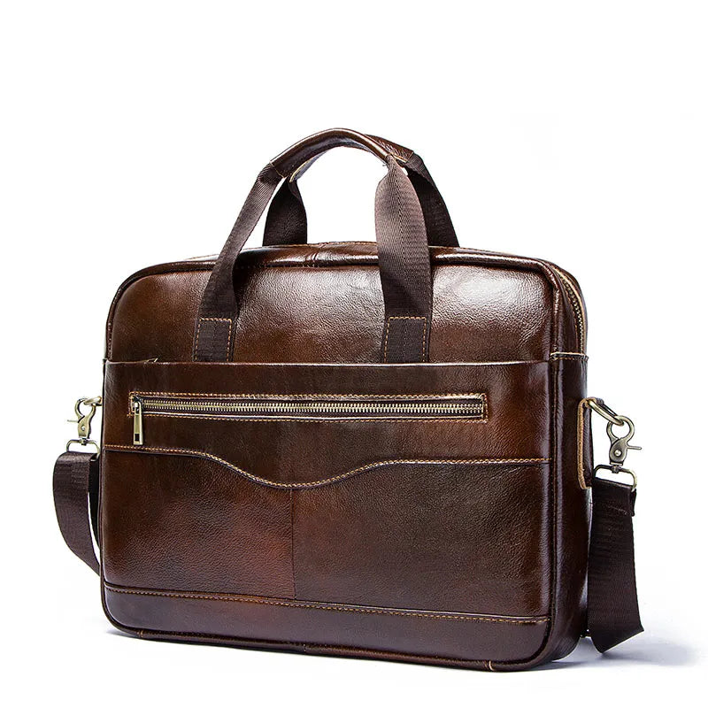 Sac Porte document cuir homme café