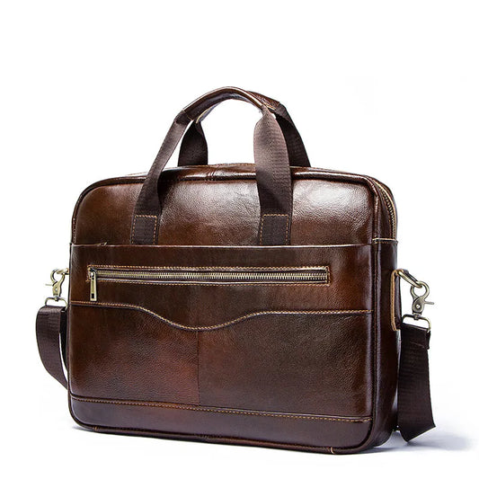 Sac Porte document cuir homme café