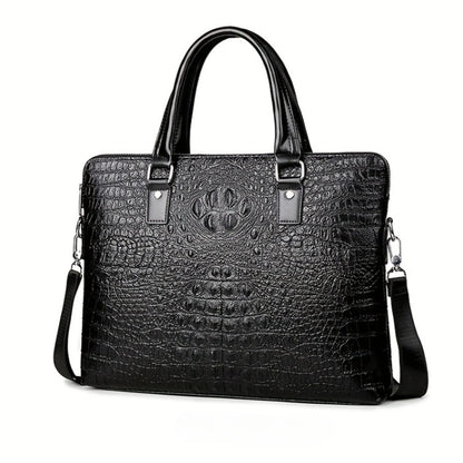 Sac porte documents ajustable motif peau de crocodile