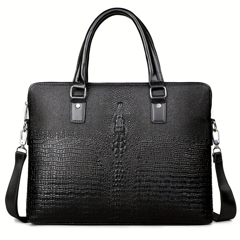 Sac porte-documents ajustable motif tête de crocodile
